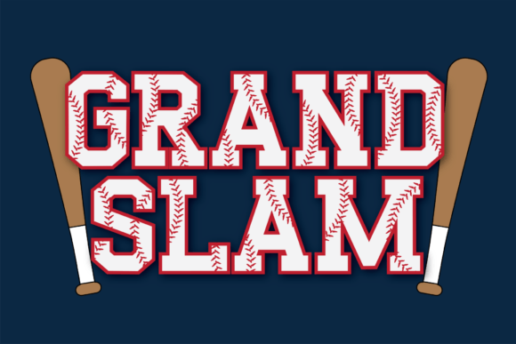 Grand Slam Font: Bold, Sporty Serif with Baseball Stitch Details